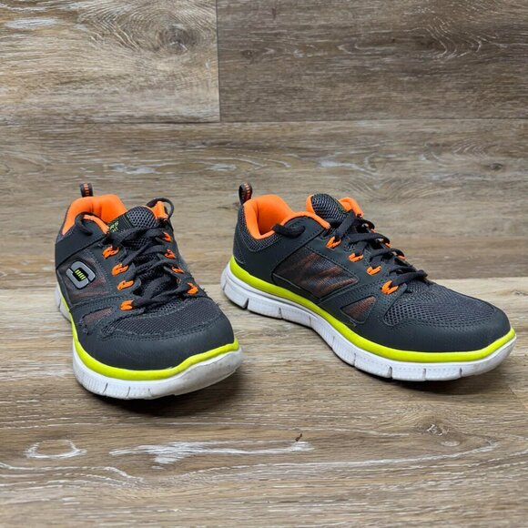 Skechers Flex Advantage Gray/Orange Sneakers Men's Size 6 - Picture 1 of 6